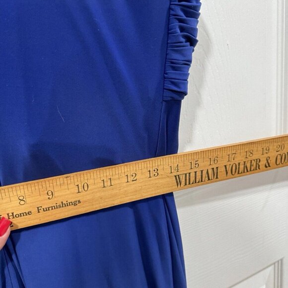 Women’s MIGNON blue Dress Formal Gems Asymmetrical Size 6 Long Maxi‎ - Picture 9 of 12